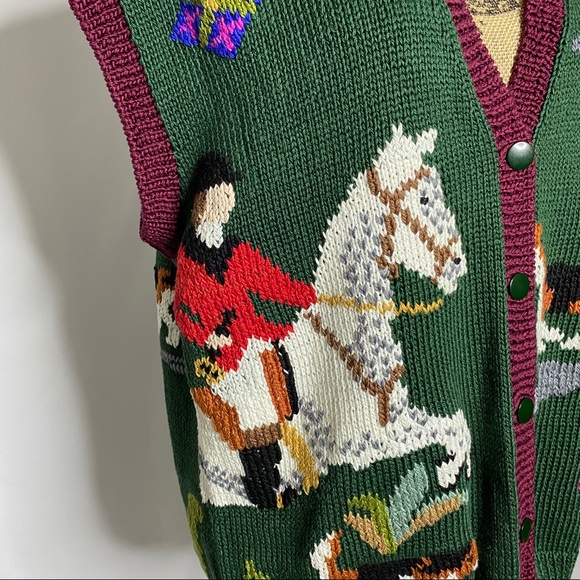 berek Sweaters Berek Knit Equestrian Horse Jockey Vest Sweater Poshmark